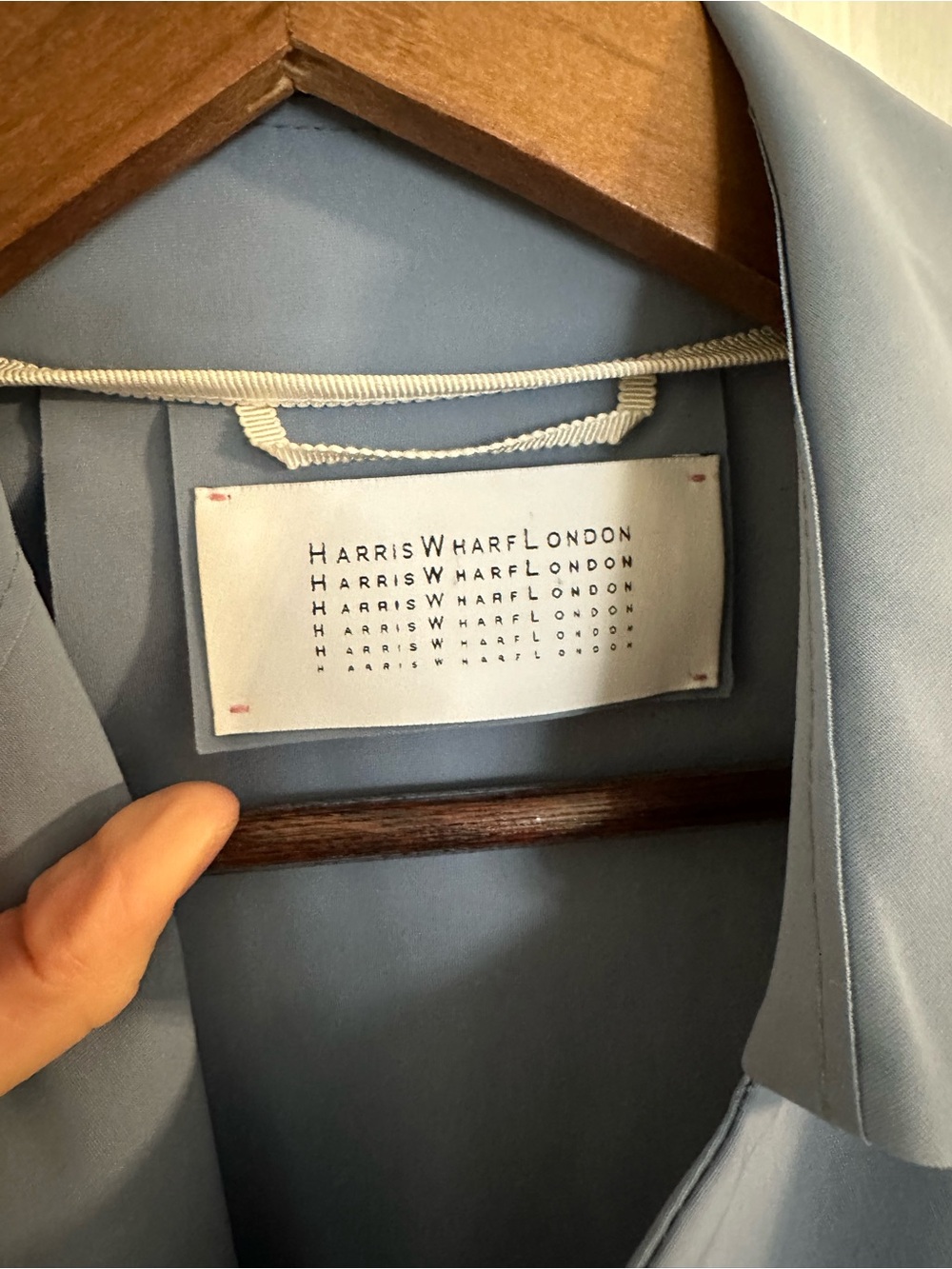 Harris Wharf Light Blue Women's Trench - Classic Tailored Fit - Picture 4 of 6